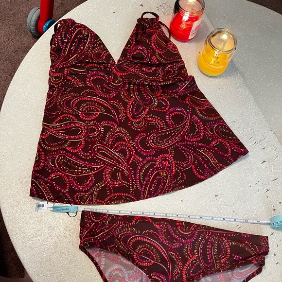 LIZ LANGE Maternity Paisley Print Tankini - Size SMALL - Picture 1 of 8